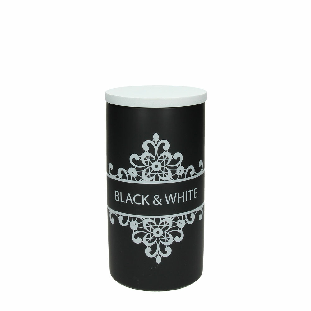 BLACK&WHITE ラウンドジャー Lサイズ