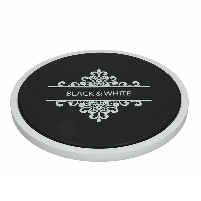 BLACK&WHITE ウッド付きカッティングボード ラウンド04