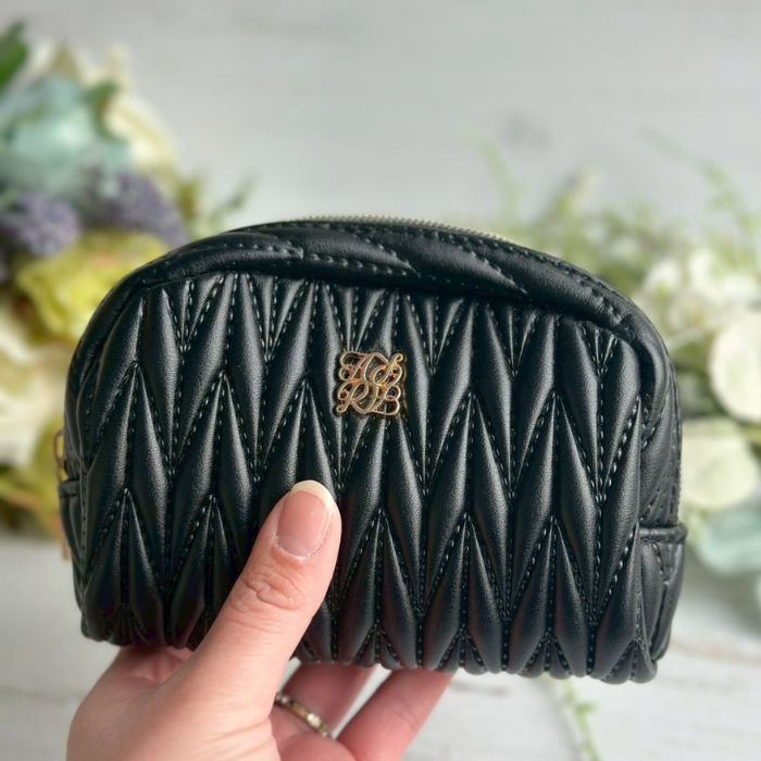 ポーチ メイクポーチ 化粧ポーチ キルト ロージア ブラック04