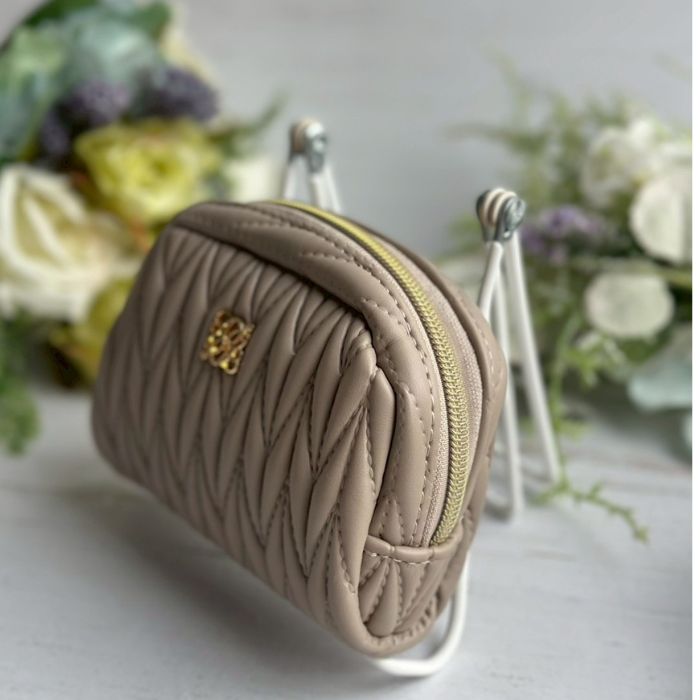 ポーチ メイクポーチ 化粧ポーチ キルト ロージア グレージュ02