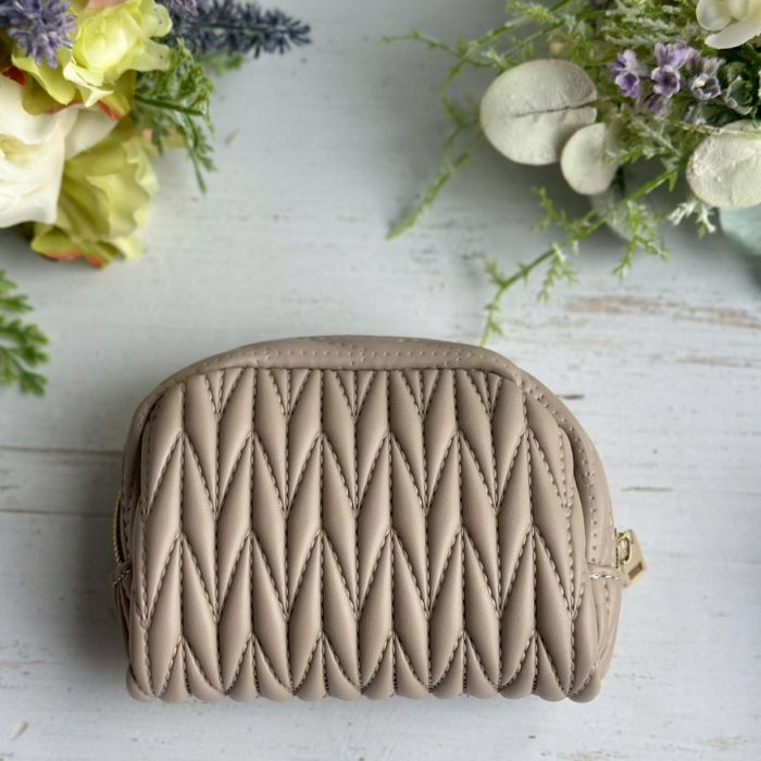 ポーチ メイクポーチ 化粧ポーチ キルト ロージア グレージュ03