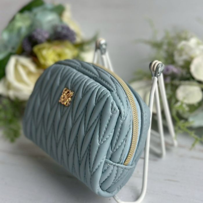 ポーチ メイクポーチ 化粧ポーチ キルト ロージア ブルー02