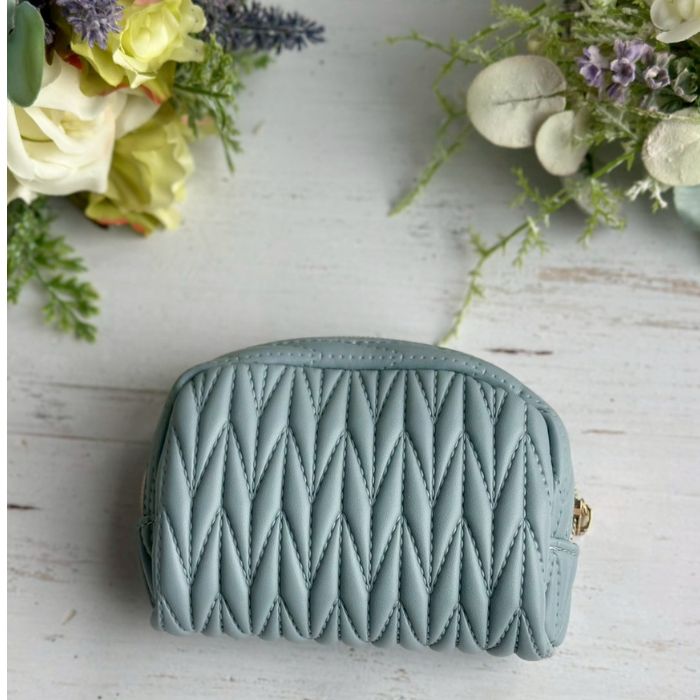 ポーチ メイクポーチ 化粧ポーチ キルト ロージア ブルー03