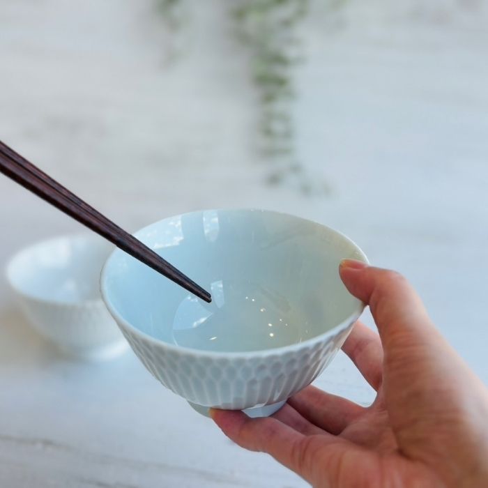 さざなみ 飯碗 青白06