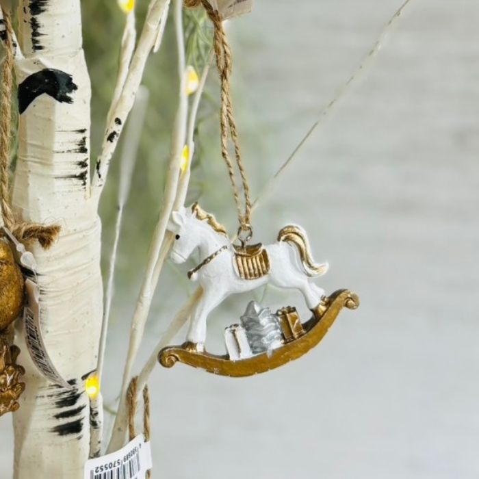 GOLDEN GLOW COLLECTION ロッキングホースオーナメント ホワイト03