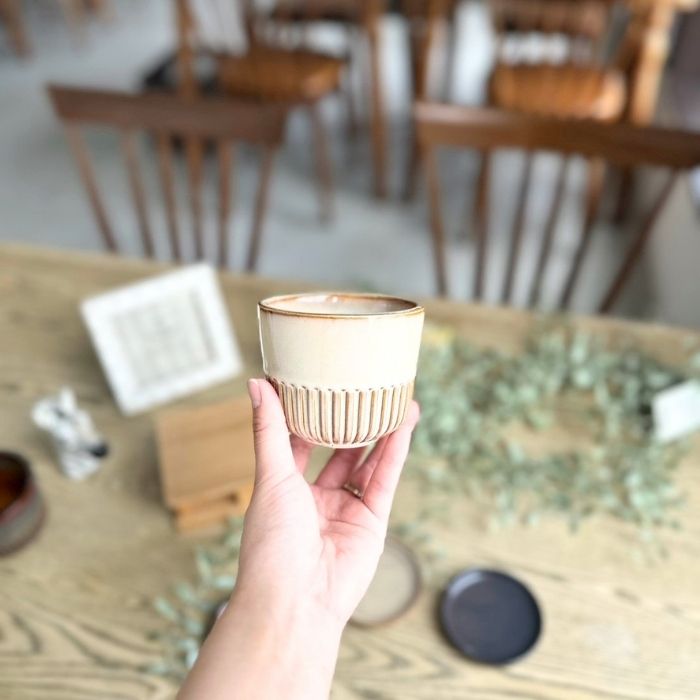 STREAK Pot＆Saucer　Ivory06