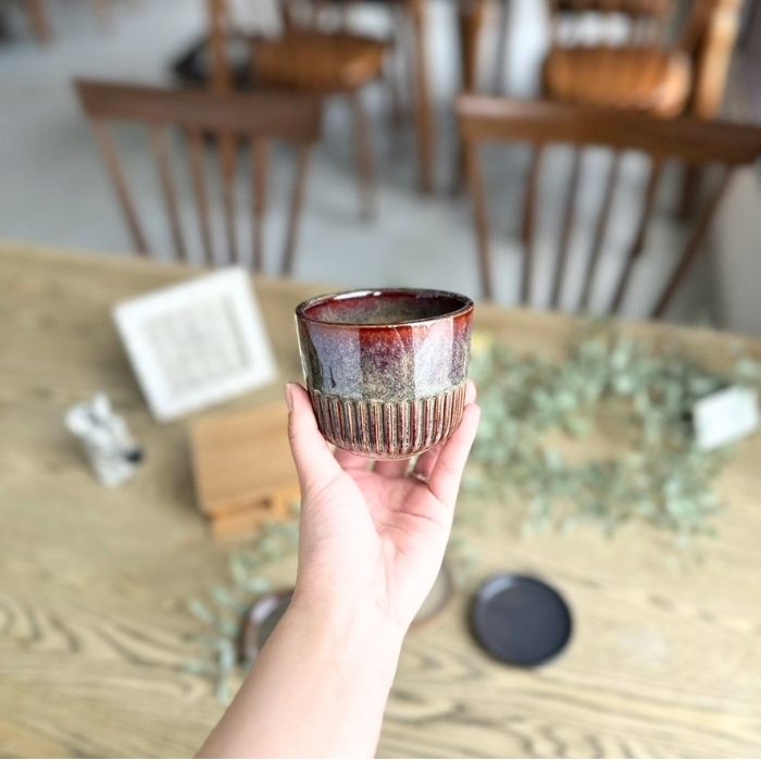 STREAK Pot&Saucer Browngray06