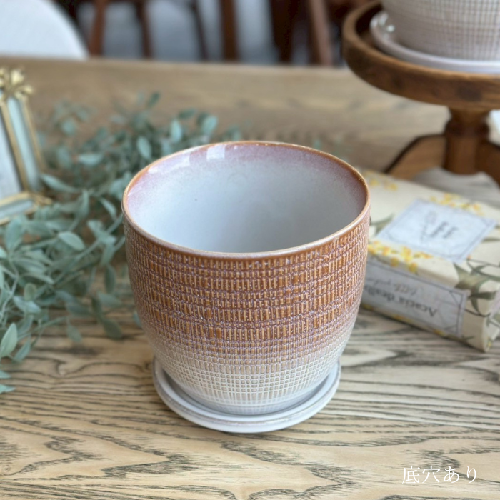 LATTICE pot&saucer M Brown03