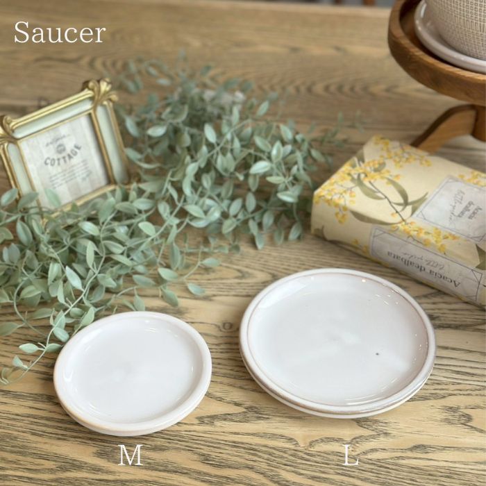 LATTICE pot&saucer L Gray06