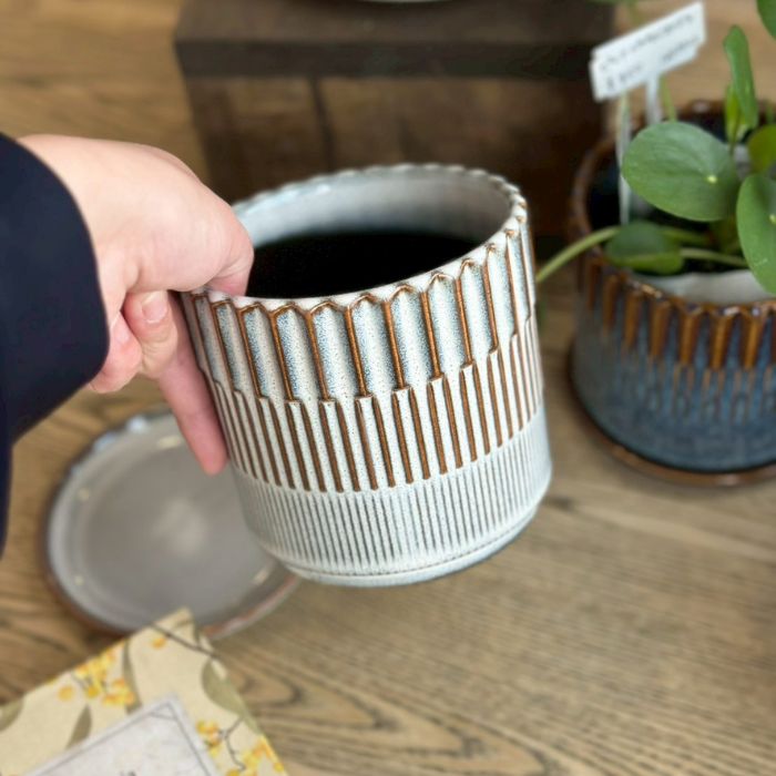 BRANCH pot&saucer S White05