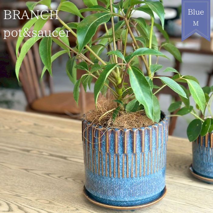 BRANCH　pot&saucer M Blue