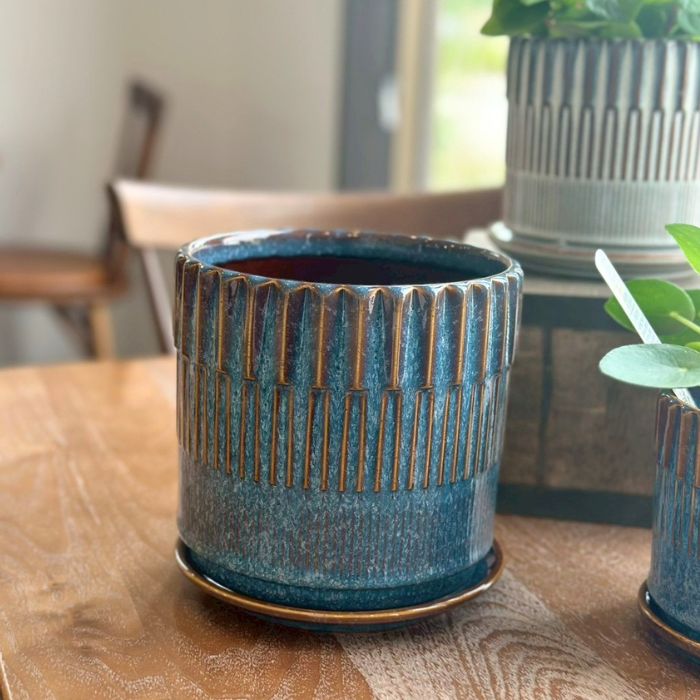 BRANCH　pot&saucer L Blue02