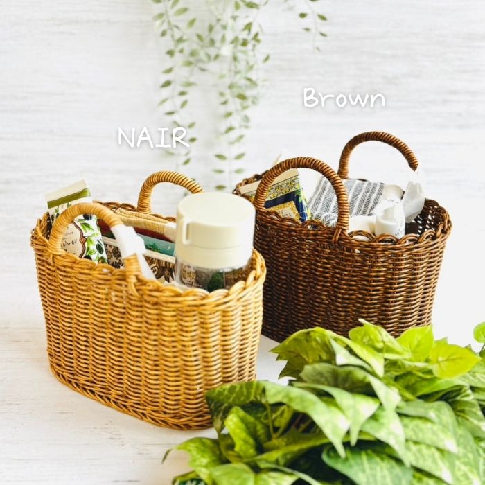 UTILE オーバルハンドルバスケット S ブラウン08