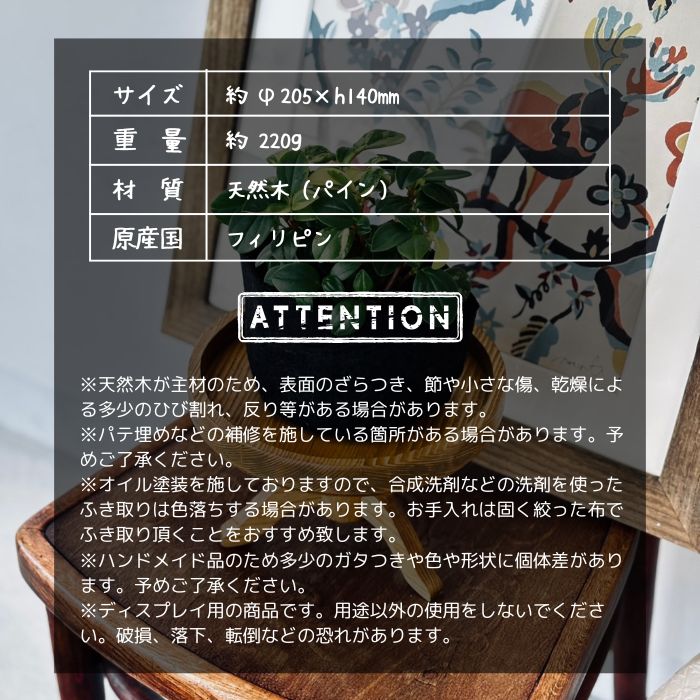 NEIN MARKE パインポットスタンド ロータイプ09