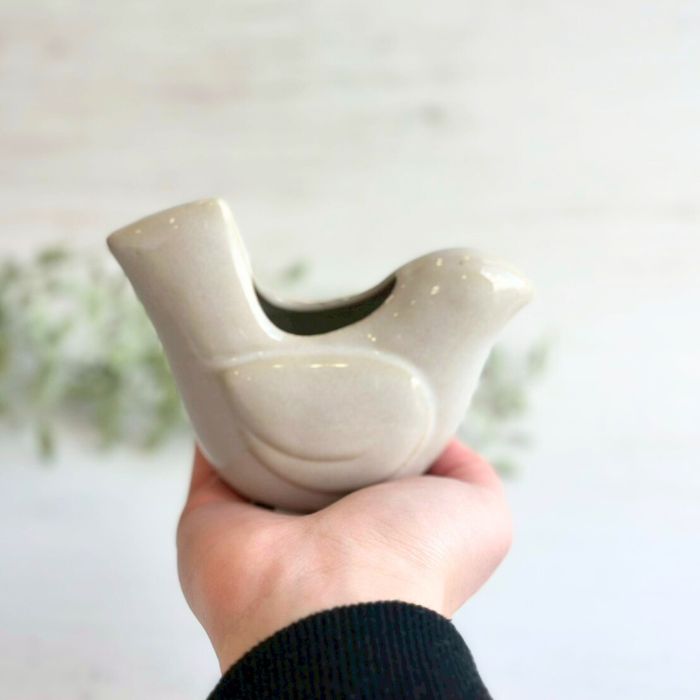 Sceneryvase バードフラワーベース S アイボリー03