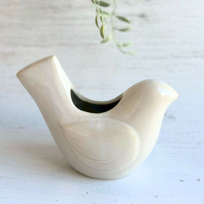 Sceneryvase バードフラワーベース L アイボリー02