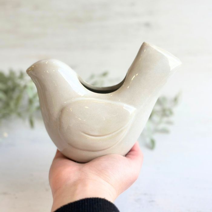 Sceneryvase バードフラワーベース L アイボリー03