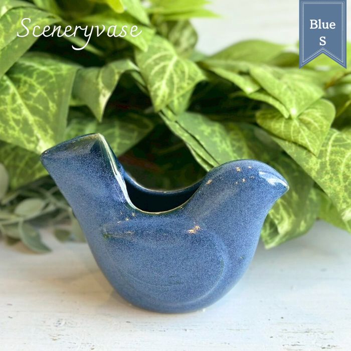 Sceneryvase バードフラワーベース S ブルー