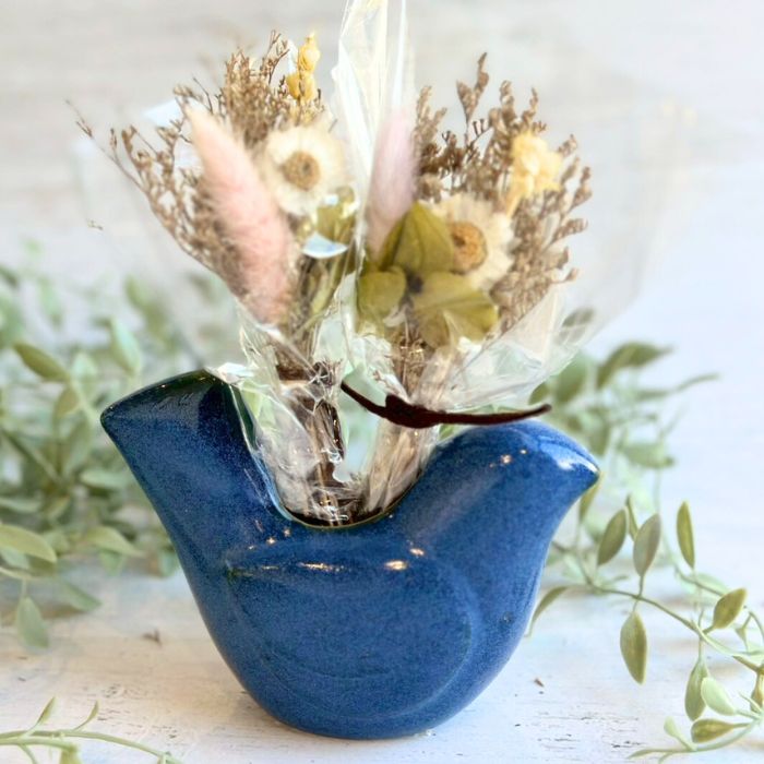 Sceneryvase バードフラワーベース S ブルー02