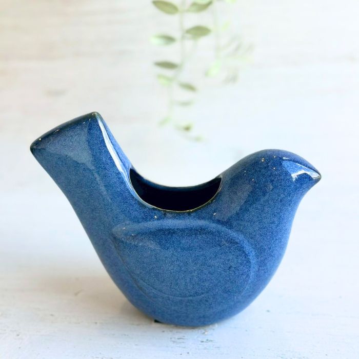 Sceneryvase バードフラワーベース L ブルー02