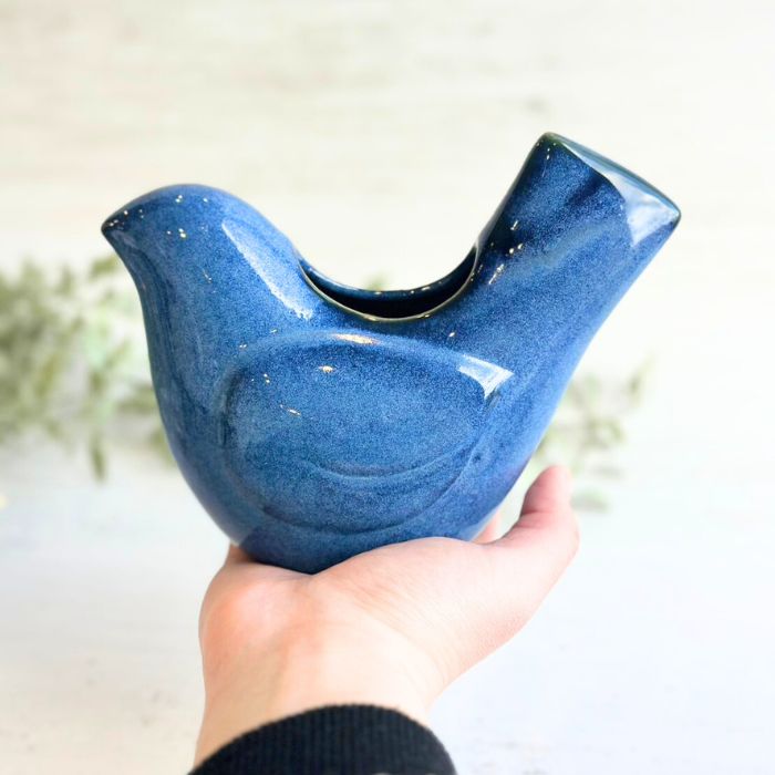 Sceneryvase バードフラワーベース L ブルー03