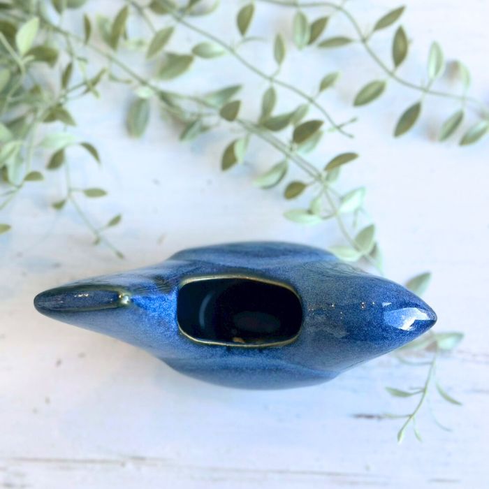 Sceneryvase バードフラワーベース L ブルー04