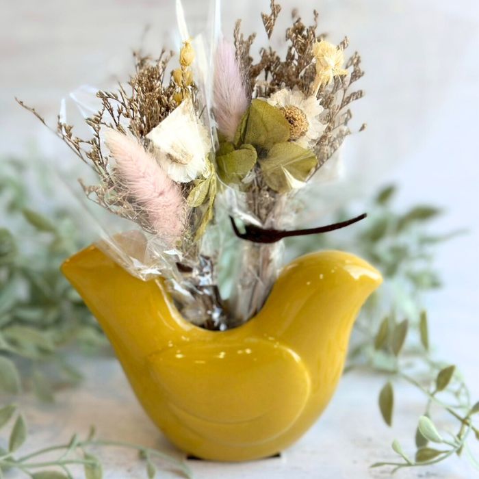 Sceneryvase バードフラワーベース S イエロー02