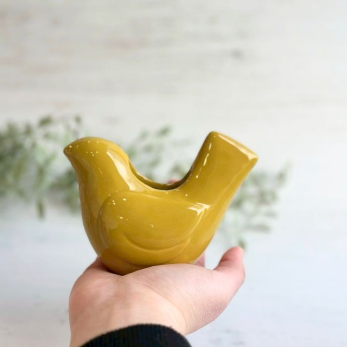 Sceneryvase バードフラワーベース S イエロー03
