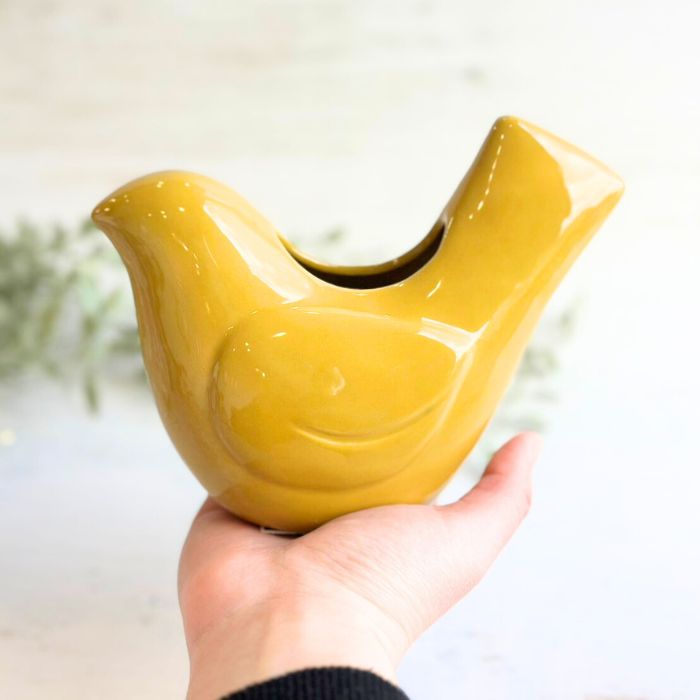 Sceneryvase バードフラワーベース L イエロー03