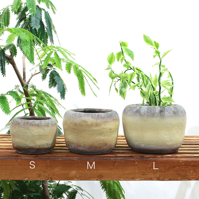 姫路市の雑貨店 Portus カフェも併設 ａｌｙ 鉢カバー Mサイズ イエロー 陶器 鉢カバー 観葉植物