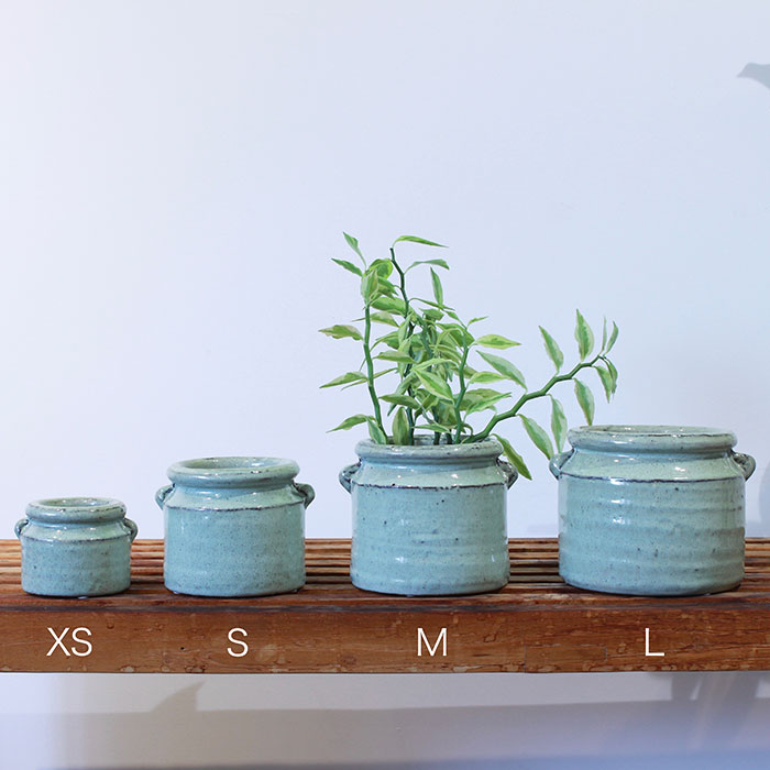ＮＥＶ　鉢カバー　XSサイズ　グリーン　陶器　　鉢カバー　観葉植物　アンンティーク01